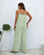 Digital Printing Color Gradient Sleeveless Casual Baggy Jumpsuit