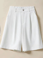 Summer Shorts Loose Ventilate Solid High Waisted Short for Women