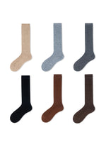 Wool Blend Calf Length Stockings Winter Warm Knitted Long Socks