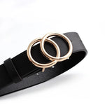 Double Loop Buckle Design Belt Casual Jeans Women Adjustable Belt