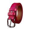 Floral Pattern Rose Genuine Leather Belt Women Pin Buckle Metal Belt