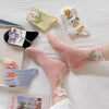 Cute Flower Style Breathable Middle Tube Floral Women Socks in 5 Pairs