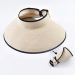 Summer Empty Top Straw Hat Foldable Wide Large Brim Bowknot Sun Hat