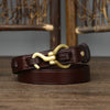 Thin Genuine Leather Cowskin Belt Decorative Waist Belt For Jeans