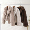 Chic Street Style Winter Fluffy Coat Gradient Faux Fur Luxury Jacket