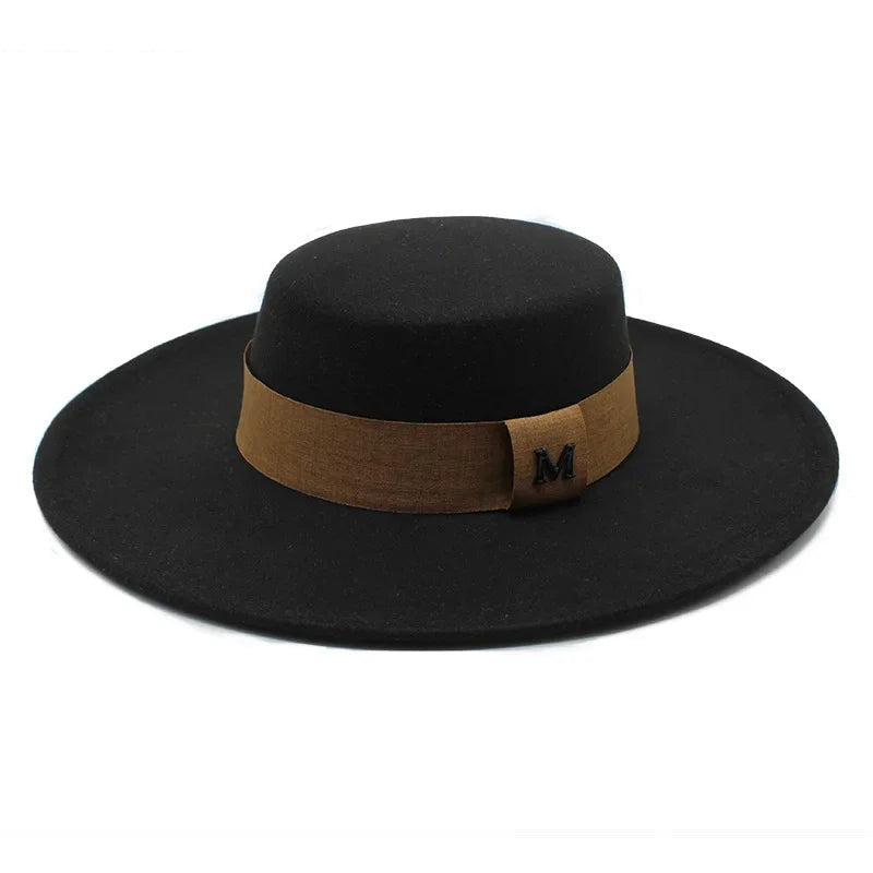 Solid Wide Brim Fedora Hat Vintage Trilby Felt Fashion Hat