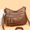 Vintage Leather Women Bag Design Multi-pocket Crossbody Shoulder Bags