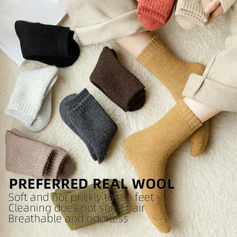 Thermal Wool Cashmere Socks Winter Thicken Unisex Snow and Floor Socks