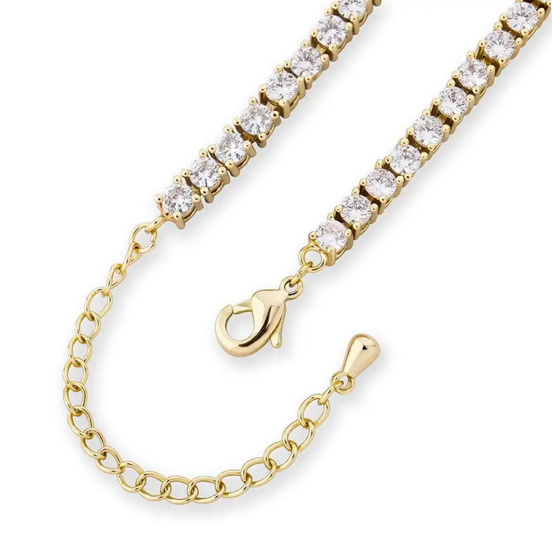 Adjustable 3MM Row Cubic Zirconia Anklet Fashion Charm Jewelry-Anklets-Arimonz-Arimonz