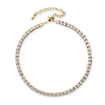 Adjustable 3MM Row Cubic Zirconia Anklet Fashion Charm Jewelry-Anklets-Arimonz-Gold-Arimonz