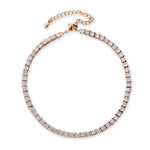Adjustable 3MM Row Cubic Zirconia Anklet Fashion Charm Jewelry-Anklets-Arimonz-Rose gold-Arimonz