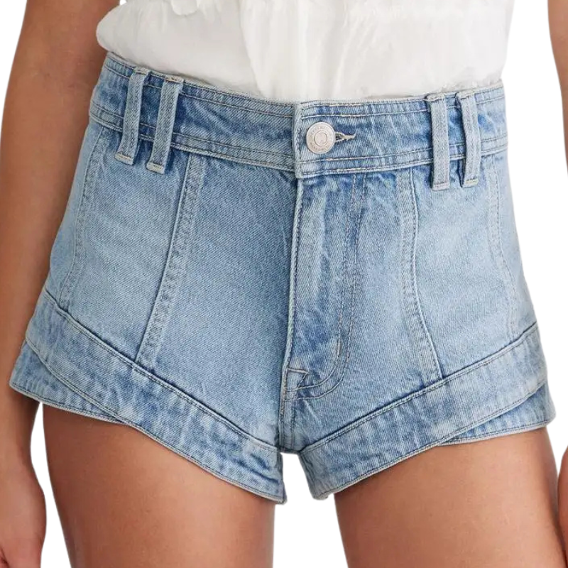 Aeropostale High-Rise Micro Denim Shorty Shorts for Women-Denim Shorts-Arimonz-Light wash-US 00 Regular-Arimonz