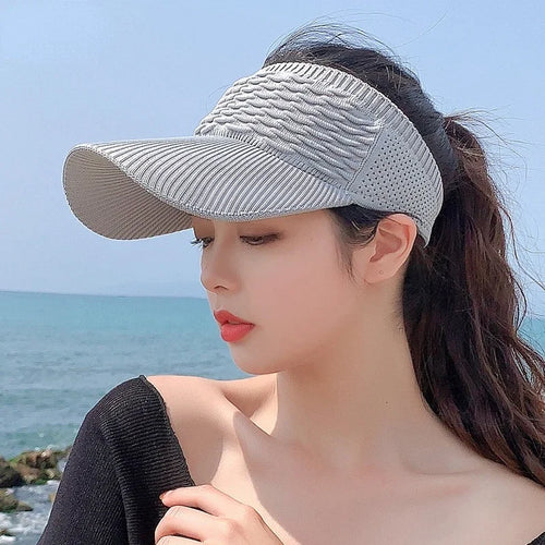 Anti-UV Breathable Sports Cap Adjustable Tennis Golf Outdoor Visor Hat-Women's Caps-Arimonz-Arimonz