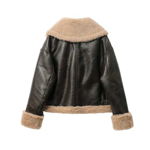Autumn Winter New Women's Thickened Warm Double-sided Short Jacket-Fuzzy Jackets-Arimonz-Arimonz