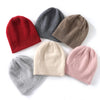 Autumn Winter Pure Cashmere Pullover Hat Knitted Warm Cashmere Beanies-Winter Hats-Arimonz-Arimonz