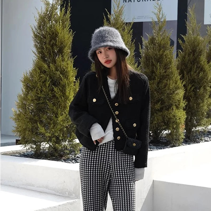 Autumn Winter Wool Fur Cap for Women Soft Warm Wool Basin Bucket Hat-Winter Hats-Arimonz-Arimonz