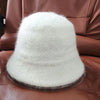 Autumn Winter Wool Fur Cap for Women Soft Warm Wool Basin Bucket Hat-Winter Hats-Arimonz-Arimonz