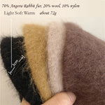 Autumn Winter Wool Fur Cap for Women Soft Warm Wool Basin Bucket Hat-Winter Hats-Arimonz-Arimonz