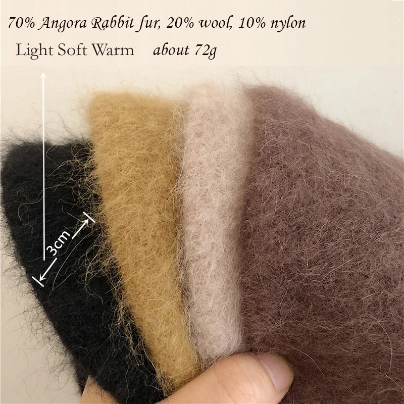 Autumn Winter Wool Fur Cap for Women Soft Warm Wool Basin Bucket Hat-Winter Hats-Arimonz-Arimonz