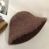 Autumn Winter Wool Fur Cap for Women Soft Warm Wool Basin Bucket Hat-Winter Hats-Arimonz-coffee-One Size-Arimonz