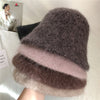 Autumn Winter Wool Fur Cap for Women Soft Warm Wool Basin Bucket Hat-Winter Hats-Arimonz-Arimonz