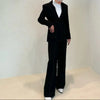 Beaded Trim Belted Suit Fashion Blazer and Pants Matching Outfit Set-Wear To Work Sets-Arimonz-Arimonz