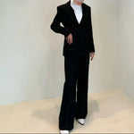 Beaded Trim Belted Suit Fashion Blazer and Pants Matching Outfit Set-Wear To Work Sets-Arimonz-Arimonz