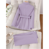 Belted Office Suit Set Solid Color Blazer and Long Trousers Pants Set-Wear To Work Sets-Arimonz-Arimonz