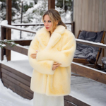 Best Quality Thick Warm Faux Fur Overcoat with Collar Outerwear Jacket-Fuzzy Jackets-Arimonz-Arimonz