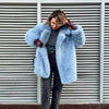 Best Quality Thick Warm Faux Fur Overcoat with Collar Outerwear Jacket-Fuzzy Jackets-Arimonz-baby blue fur coat-S-Arimonz