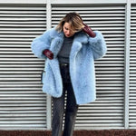 Best Quality Thick Warm Faux Fur Overcoat with Collar Outerwear Jacket-Fuzzy Jackets-Arimonz-baby blue fur coat-S-Arimonz