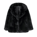 Best Quality Thick Warm Faux Fur Overcoat with Collar Outerwear Jacket-Fuzzy Jackets-Arimonz-black long fur coat-S-Arimonz