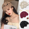 Breathable Hollowed-Out Knitted Beret Floral Hat Casual Skullies Cap-Winter Hats-Arimonz-Arimonz