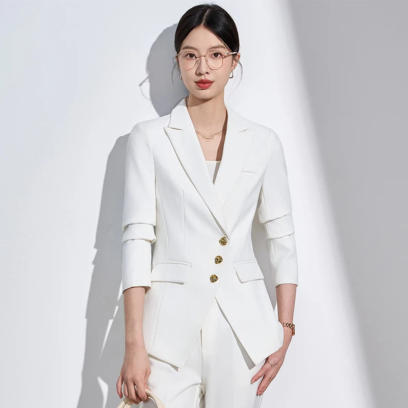 Business Chic Formal Blazer Pants Set for Woman 2 Pieces Matching Set-Wear To Work Sets-Arimonz-Arimonz