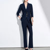 Business Chic Formal Blazer Pants Set for Woman 2 Pieces Matching Set-Wear To Work Sets-Arimonz-Blue-S(US-4)-Arimonz