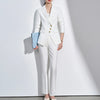 Business Chic Formal Blazer Pants Set for Woman 2 Pieces Matching Set-Wear To Work Sets-Arimonz-White-S(US-4)-Arimonz