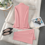 Business Chic Formal Blazer Trousers Suit Two Piece Plus Size Set-Wear To Work Sets-Arimonz-Arimonz