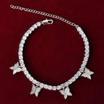 Butterfly Tennis Link Chain Adjustable Anklet Hip Hop Foot Bracelet-Anklets-Arimonz-Arimonz