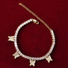 Butterfly Tennis Link Chain Adjustable Anklet Hip Hop Foot Bracelet-Anklets-Arimonz-Arimonz