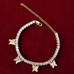 Butterfly Tennis Link Chain Adjustable Anklet Hip Hop Foot Bracelet-Anklets-Arimonz-Arimonz