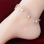 Butterfly Tennis Link Chain Adjustable Anklet Hip Hop Foot Bracelet-Anklets-Arimonz-Rose Gold-Arimonz