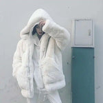 Thickened Mink Velvet Coat Women Winter Clothes Plush Hooded Fur Coat