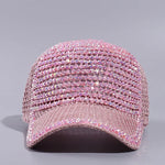 Mesh Rhinestone Breathable Baseball Outdoor Sports Travel Peaked Cap