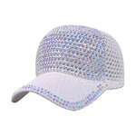 Mesh Rhinestone Breathable Baseball Outdoor Sports Travel Peaked Cap