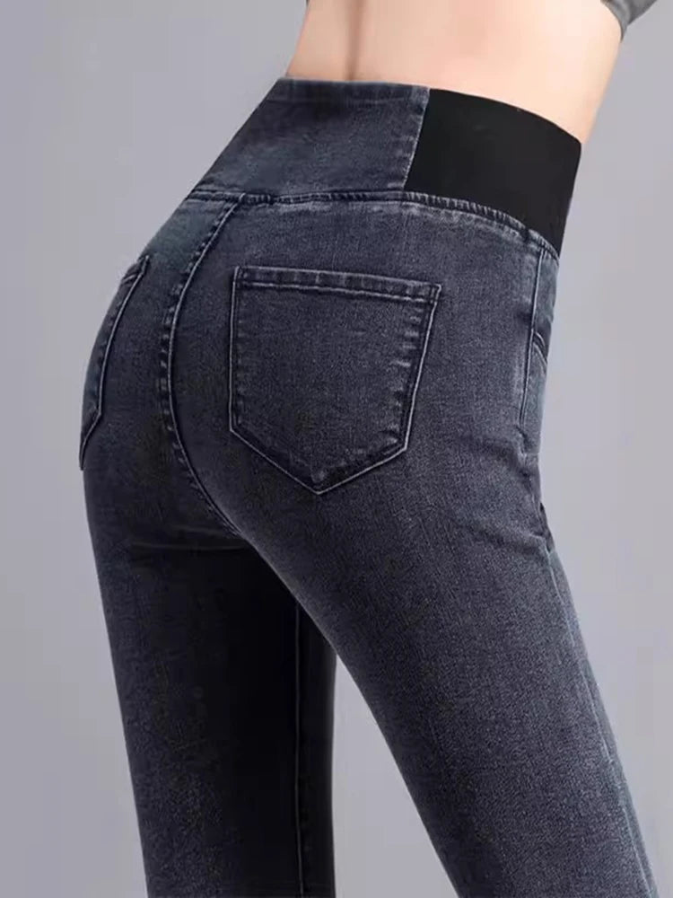 Skinny Denim Pencil Pants Women Casual Plush Velvet Lined Warm Jeans