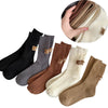 Cashmere Wool 5 pairs Socks Solid Warm Embroidered Mid Calf Socks-Socks & Tights-Arimonz-Arimonz