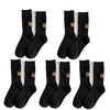 Cashmere Wool 5 pairs Socks Solid Warm Embroidered Mid Calf Socks-Socks & Tights-Arimonz-5pairs-Black-Arimonz