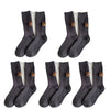 Cashmere Wool 5 pairs Socks Solid Warm Embroidered Mid Calf Socks-Socks & Tights-Arimonz-5pairs-Gray-Arimonz