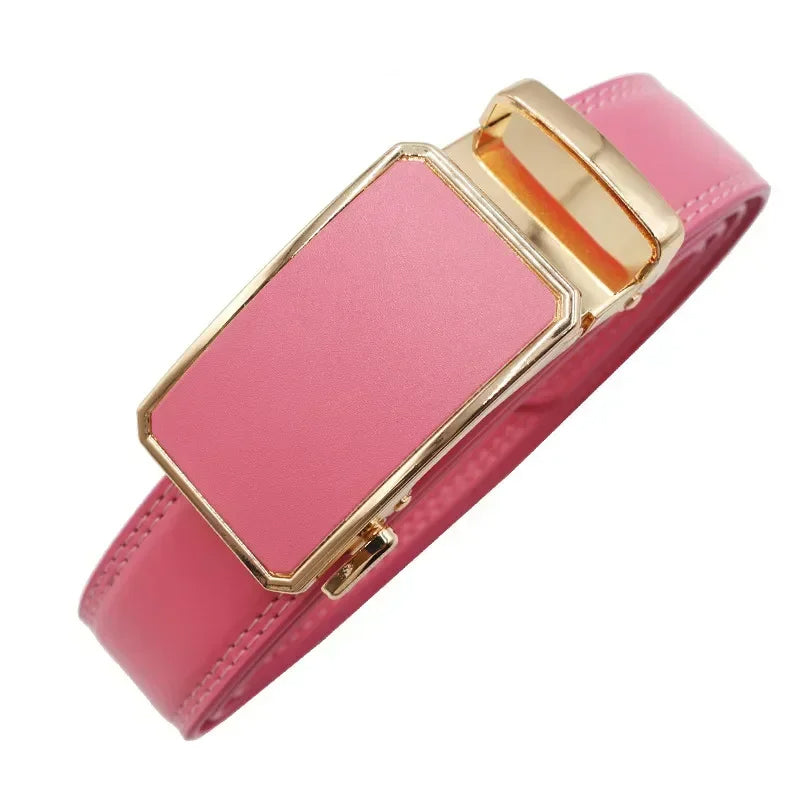 Casual All-match Ladies Adjustable Belts Designer Automatic Belt-Belts-Arimonz-Pink-90cm/35inches-Arimonz