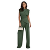 Casual Irregular Top And Wide Leg Pants 2 Piece Set Slim Office Suit-Wear To Work Sets-Arimonz-Arimonz